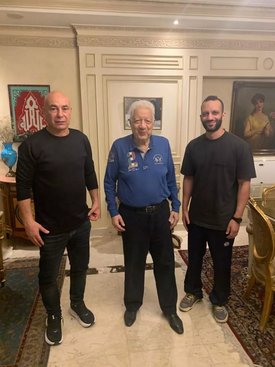 مرتضي منصور يستقبل حسام حسن