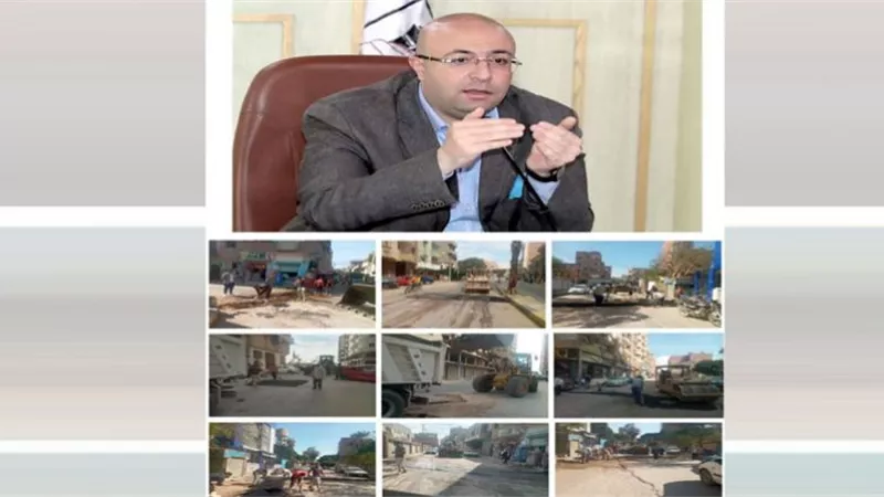ترميم الحفر والقطوع بالشوارع ببنى سويف