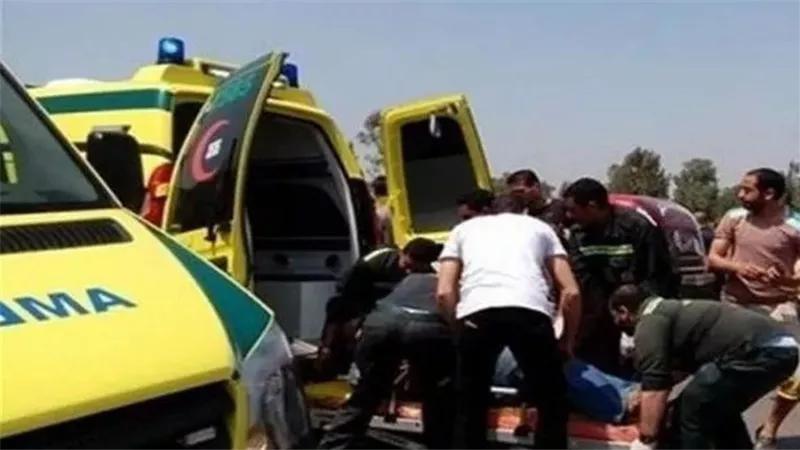 مصرع شخص وإصابة 18 أخر في انقلاب سيارة ربع  نقل بصحراوي المنيا 