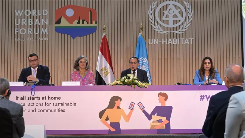 مدبولى  يُلقي كلمة خلال افتتاح المائدة المستديرة لوزراء الإسكان الأفارقة