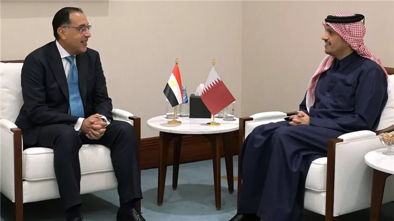 رئيس الوزراء يلتقي نظيره القطري على هامش منتدى الدوحة 
