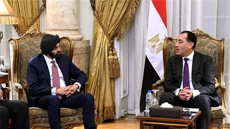 مدبولي يلتقي رئيس مجموعة البنك الدولي في أول زيارة لمصر