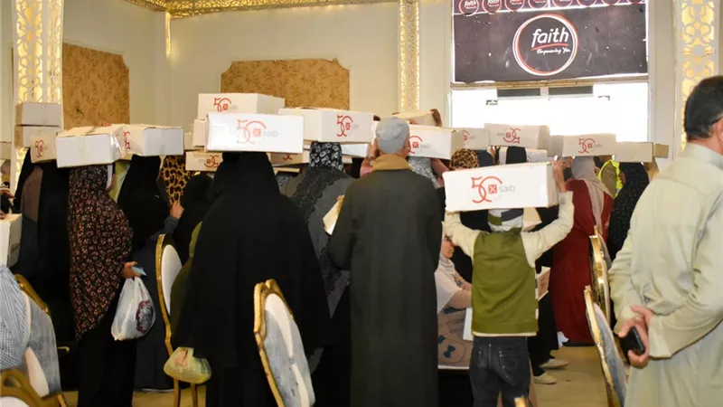 بنك saib يوزع كراتين رمضان 