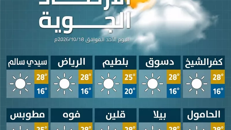 حالة الطقس في كفر الشيخ: أجواء مستقرة ومشمسة بجميع المراكز والمدن اليوم الأحد